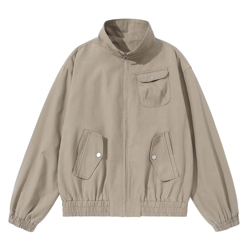 Unisex Vintage American Harrington Jacket - Couple's Casual Workwear Coat (Style: JK9386)