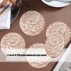 Set of 4 Durable PVC Drink Coasters Easy Cleaning Surfaces Unique Foils Accent Ideal for Homes Office Party Use