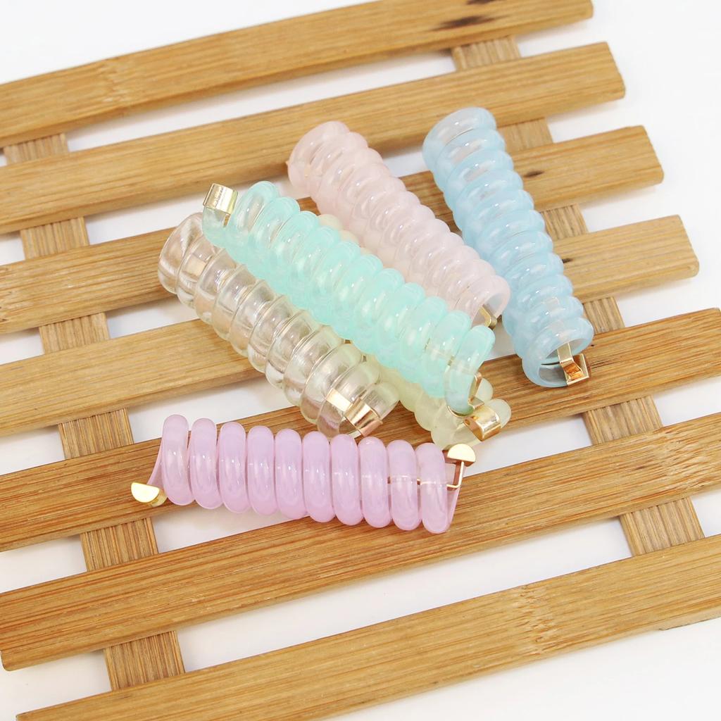 5/6/10PCS New Elastic Hair Rope Cute Girls Telephone Wire Line Elasticity Hair Band For Kids Scrunchies Party Hair Accessories
