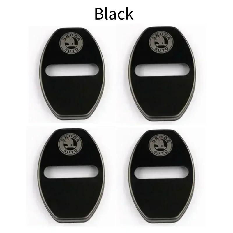 Car Sticker 2026 Hot Car Door Lock Cover for SKODA Emblem Octavia Superb Kodiaq Fabia Rapid Spaceback Karoq Yeti Kamiq Metal Sti