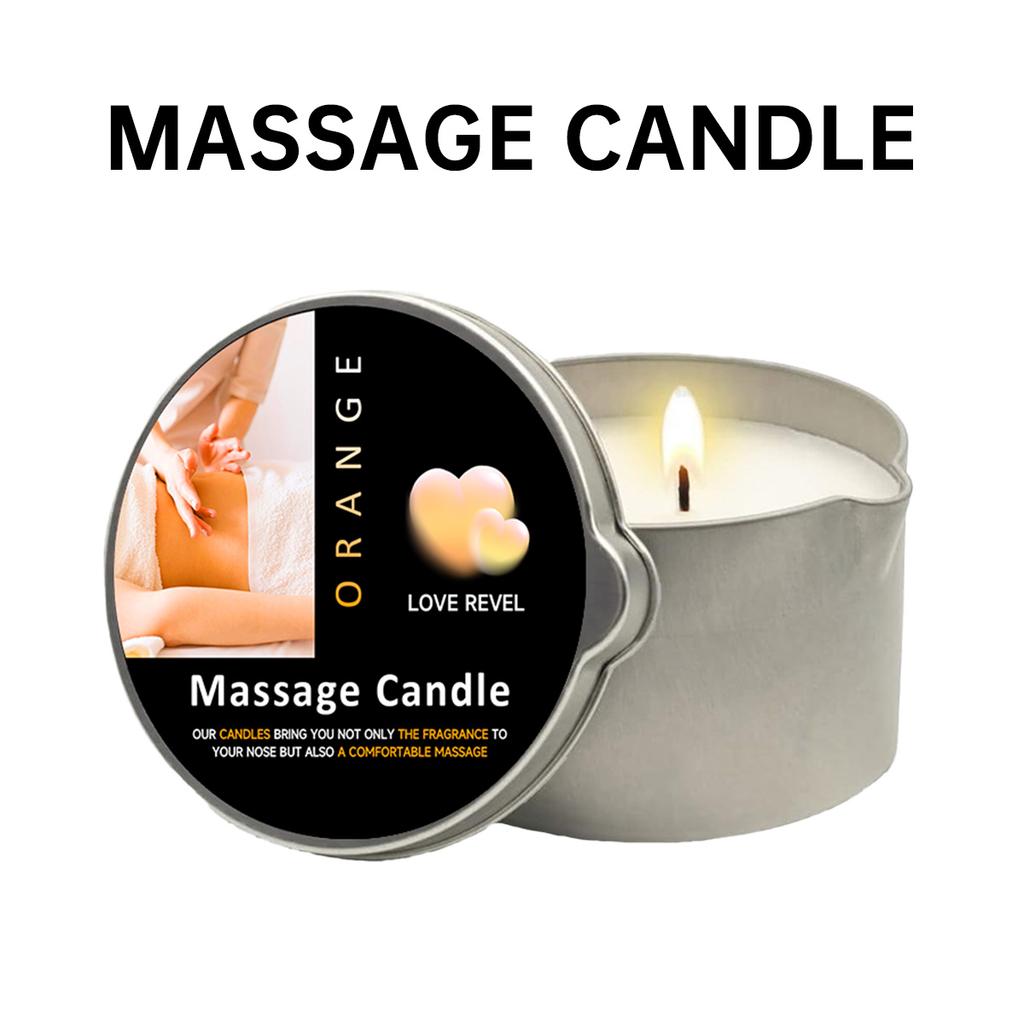 Massage Oil Candle Amber Vanilla 2oz Aromatherapy Candle with Soy Wax Moisturizing Christmas Home Decoration Candle Holders Gift
