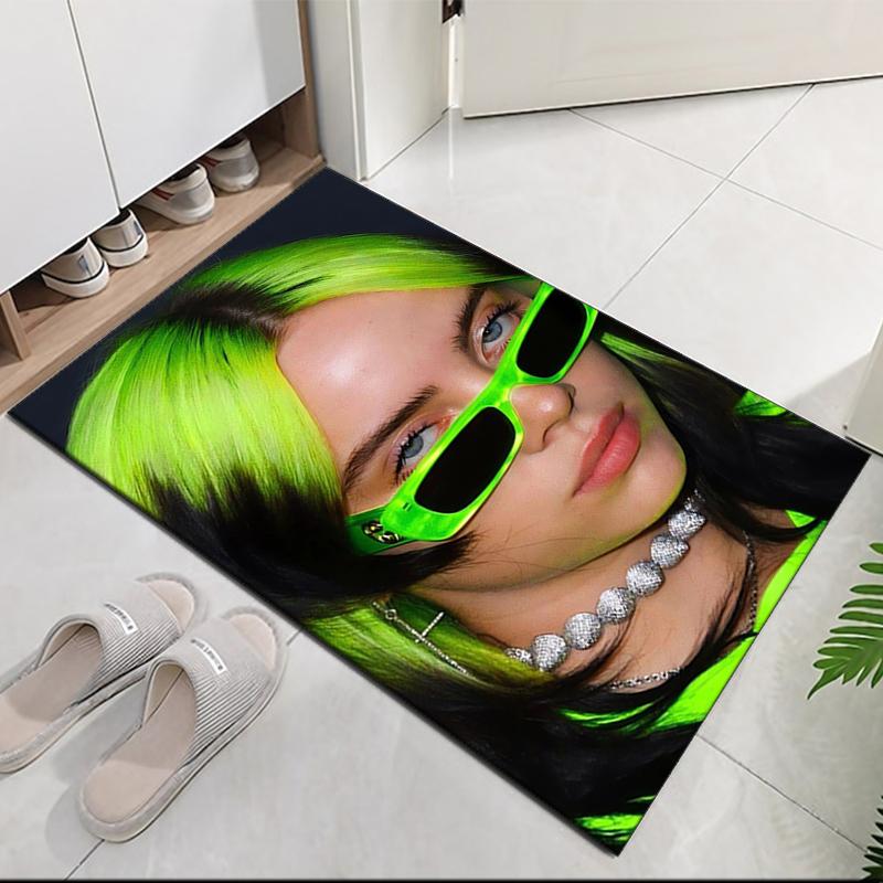 Billie Eilish Teppich mit Aufdruck, für Bürostuhl Wohnzimmer Schlafzimmer Küche Raumdekoration Geschenke.