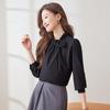 Women's Elegant Ruffle-Trim Long Sleeve Blouse