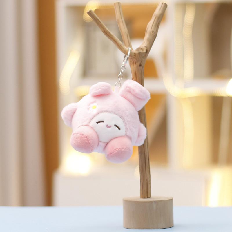 Mini Adorable Kirby Plushie Pendant With Rabbit Appearance For Backpack Decor