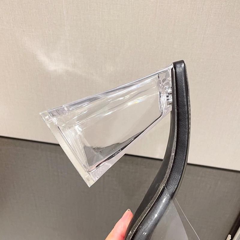 Fashion Chic Rhinestone Bowtie Buckle Slippers Women Summer Pvc Transparent Jelly Sandals Crystal Perspex Heels Ladies Shoes