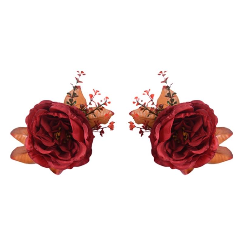 Cloth Flower Curtain Tie Backs Rose Curtain Tieback Clip Decorative Rope Holdbacks Window Buckle for Window Decoration