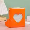 Stylish 3Inch Mini Photo Album with Heart Cutout PVC Cover and 32 Pocket Picture Binder Idol Photocard Collect Book