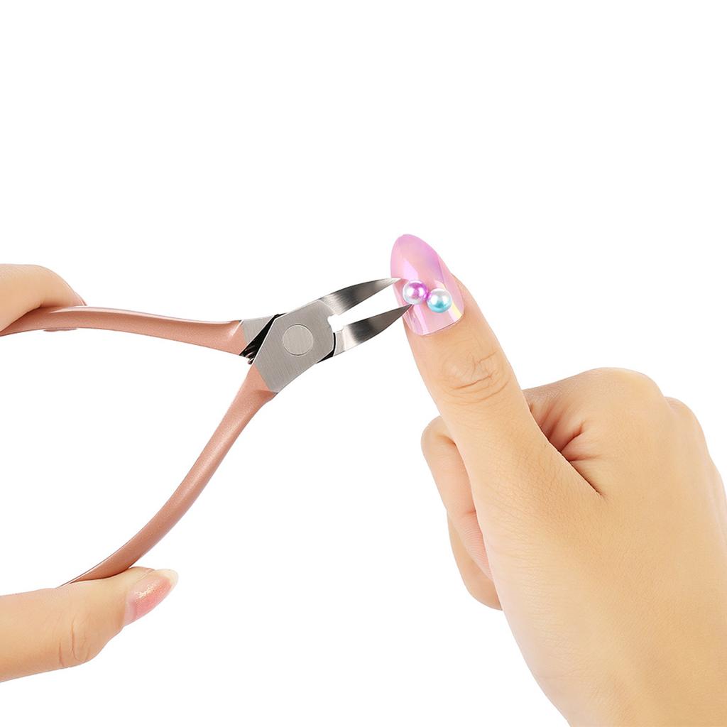 Rose Gold Nail Art Decorations Picker Rhinestone Remover Nail Cutter Scissors Manicure Tools