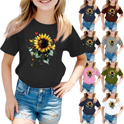 Peuter Meisje Jongen T-shirts Kinder Top Jongens en Meisjes Bedrukt Kort Mouw T-shirt