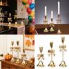 Christmas Bows Candlestick Holders Iron Metal Taper Candle Holders Decorative Candle Stands for Wedding,Home Decorations