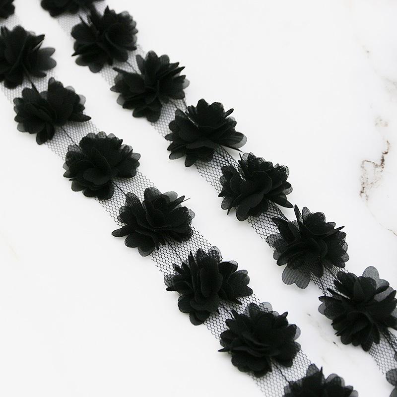 

(56pcs/roll)30mm Chiffon Lace Fabric Ribbon Decoration Flower Gift Ribbon Crafts Packaging Clothing Bag Decorations DIY 56pcs чёрный