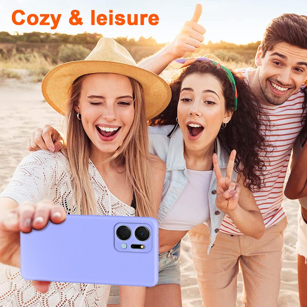 For Honor X7a 5G Fiber Lining Soft TPU Back Cover 2.2mm Thickness Rubberized Phone Case