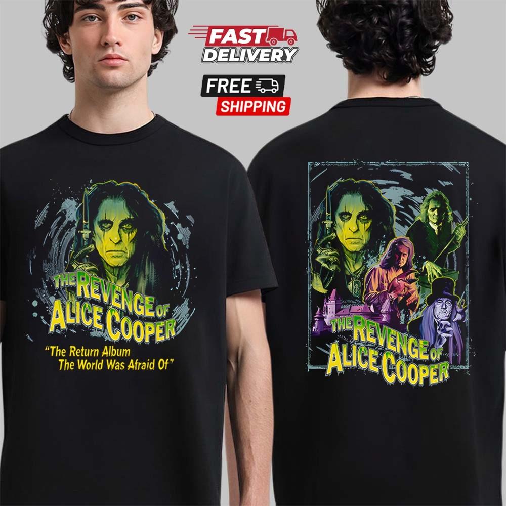 Alice Cooper Revenge Has a Face Tee T-Shirt Family Fan Gift Double-Sided Shirt Unisex T-Shirt S
