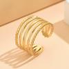 Adjustable Multi-Layer Stainless Steel Ring with Gold Plating
