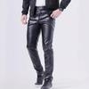 Lederhosen Herren Elastisch Schmal Geschnitten Mode Lederhosen Herren Outdoor Reiten Freizeit Winddichte Hosen