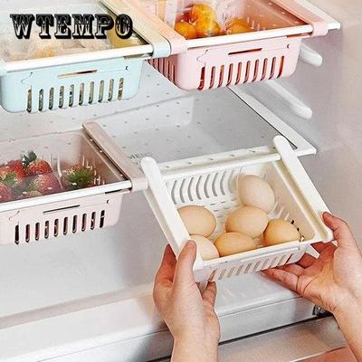 Tiroirs coulissants pour réfrigérateur, couche d'espacement fraîche, support de rangement, réglable et extensible, organisateur de réfrigérateur, panier à tiroirs