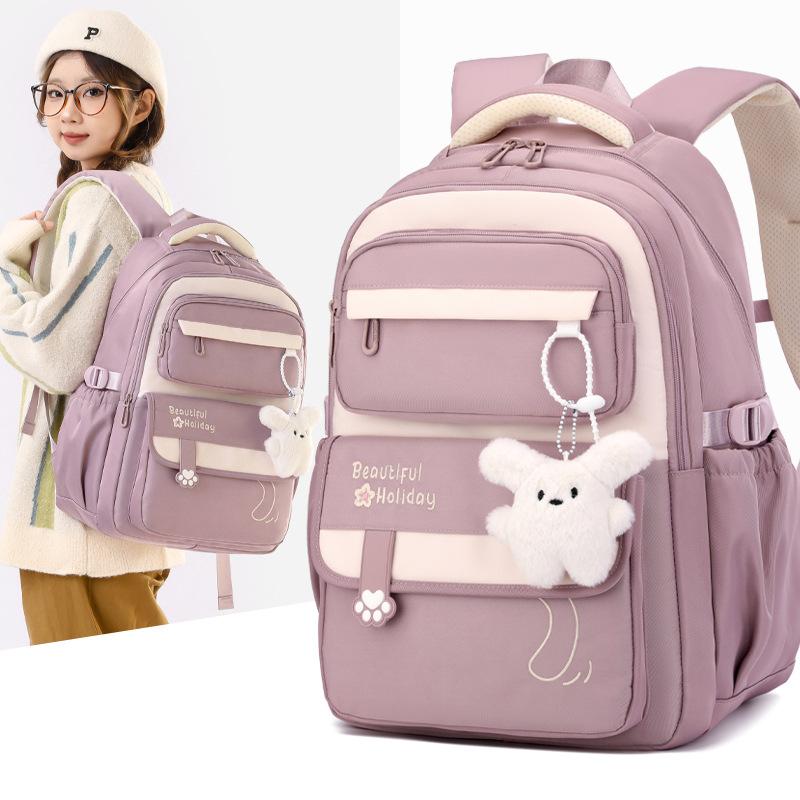 Middle School Backpack for Girls Large Capacity Bookbag Lightweight Fashion Student Backpack Simple Modern School Bags for Teens