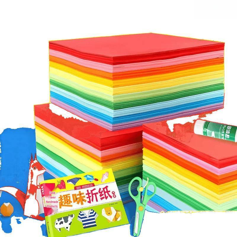 Origami Colored Paper Set for Elementary Students - Crafting and Paper Cutting for Children