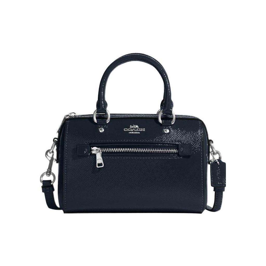 Coach Rowan 17 Zipper Closure Detachable Shoulder Strap Patent Leather And Leather Handheld Shoulder Crossbody Bag Small Women Handbags CE631-SVBHP