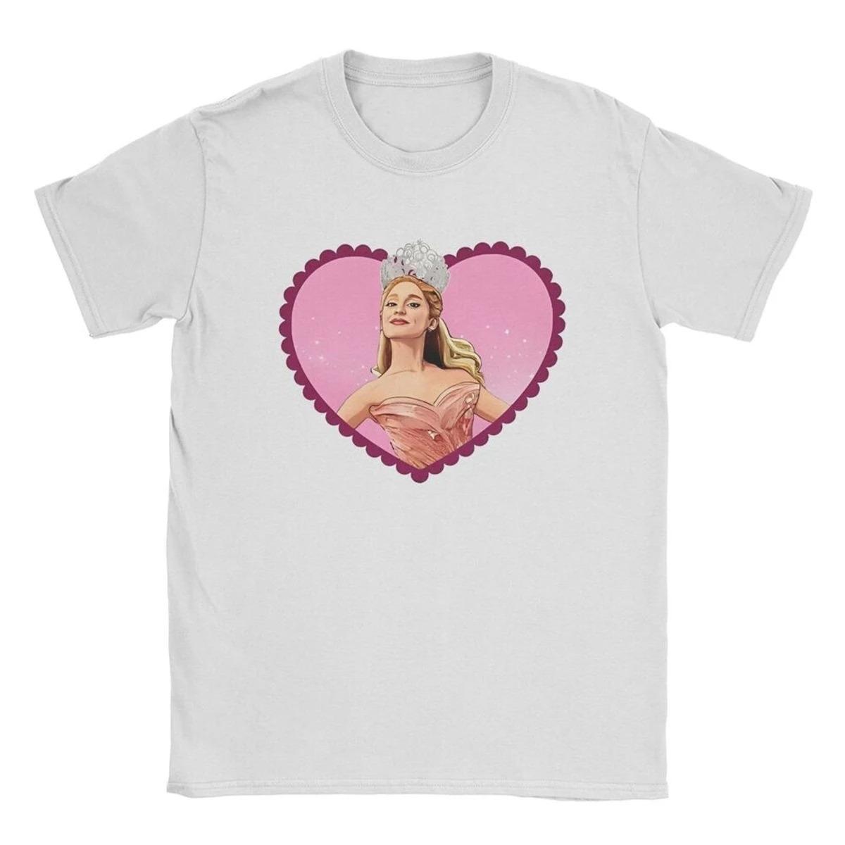 Модные футболки Глинда Злая Тональный Поз Мужские С Круглым Вырезом Чистый Хлопок Футболки Магический Фильм С Коротким Рукавом Футболка Подарок Одежда мягкая S