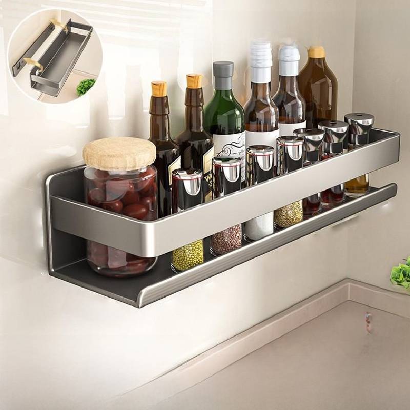 Wall Mount Spice Rack With Removable Shelves For Kitchen Organization And Storage