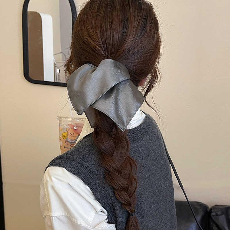 Korean retro square geometric pleated fabric large intestine hair band hair rope headrope versatile hair accessories women
