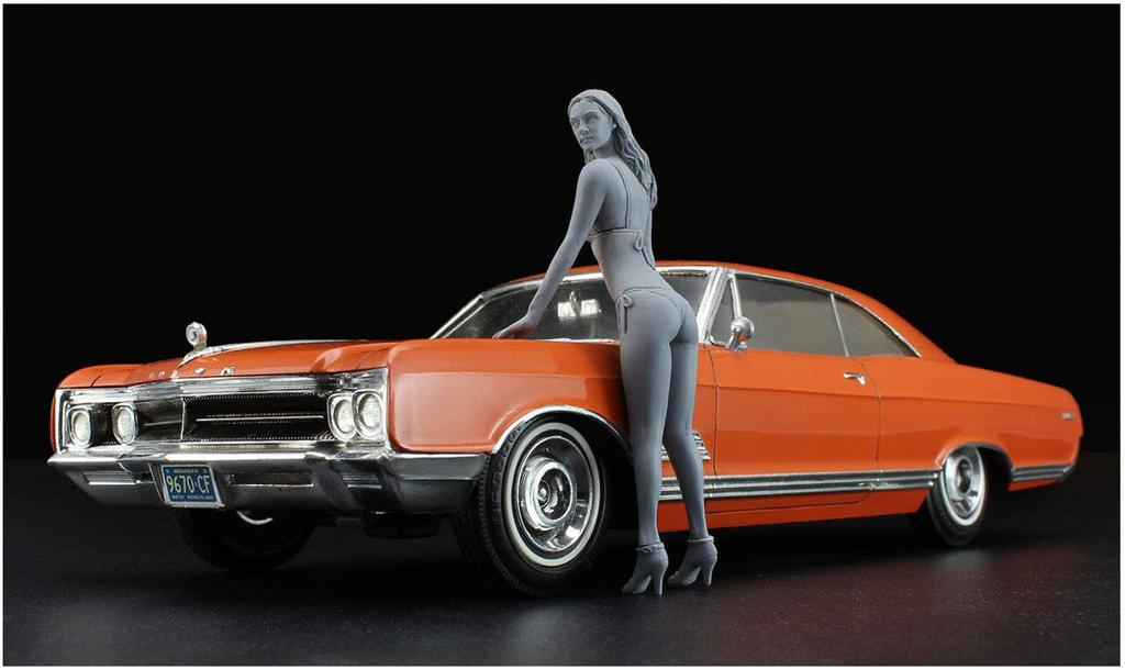 Hasegawa 1966 American Coupe Type B Girls Figure Plastic Model SP413 1/24 w/Blonde