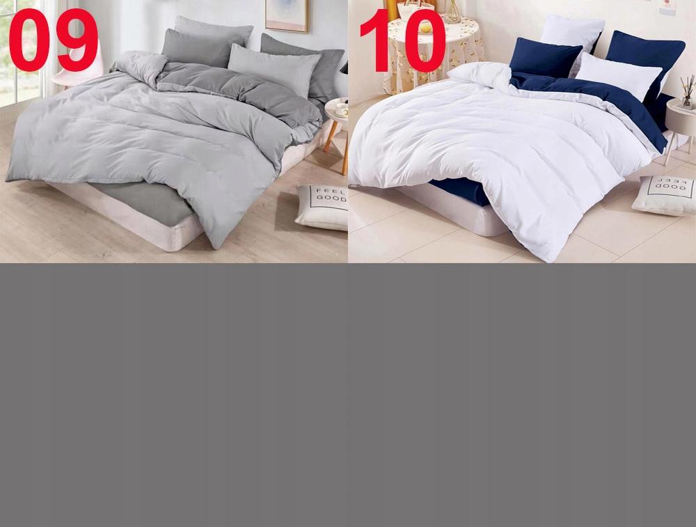 Double-sided Bedding 160x200 100% Cotton, Large Selection of Colors, Blue, Gray