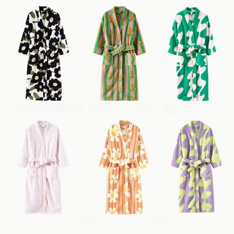 Winter Styles, Coral Fleece, Thickened, Men's and Women's Nightgowns, Extended Bathrobes, Couple's Pajamas, Anti-static, Winter Warm Pajamas