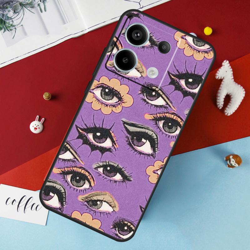 Eye Illustration Case For Xiaomi Redmi Note 13 Pro 14 12 11 10 15 Pro Plus Redmi 10C 12C 13C 14C 15C 15 Cover