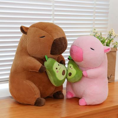 Avocado Capybara Plush Toy Children's Sleeping Pillow Scratching Doll Machine Rings Gifts Home Decorations