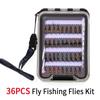36pcs Handmade Fly Fishing Flies Set, Epoxy Buzzer Perdigone Nymphs with Tungsten/Brass Bead Head for Trout Bass Panfish Fishing