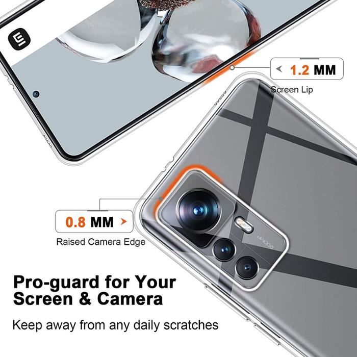 Schutzhülle - E.F.CONNECTION - für Xiaomi 12T Pro - Transparent - Ultra Slim - Stoßfest