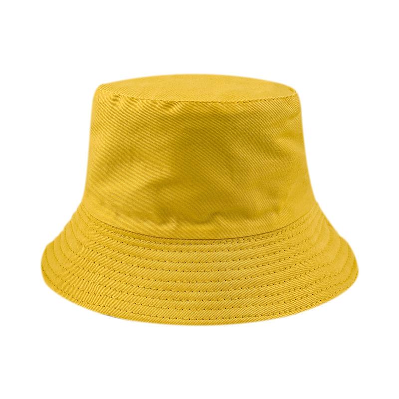Pure cotton high quality double-sided fisherman hat Korean version face slim basin hat sun protection bucket hat embroidery