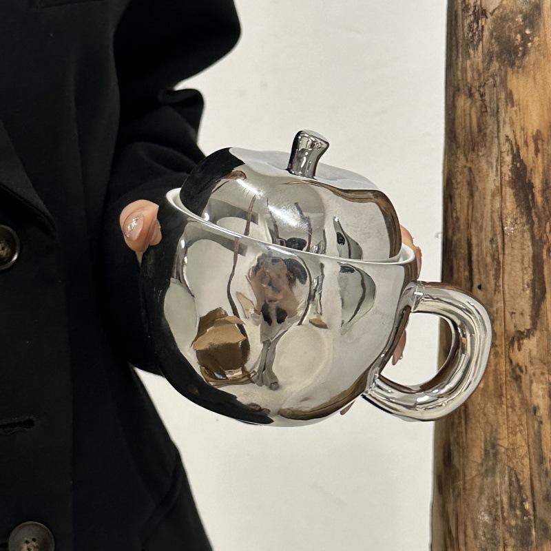 

Niche Apple Mug Premium Ceramic Water Cup with Lid Girls Birthday Gift Girlfriend Gift 401-500ml