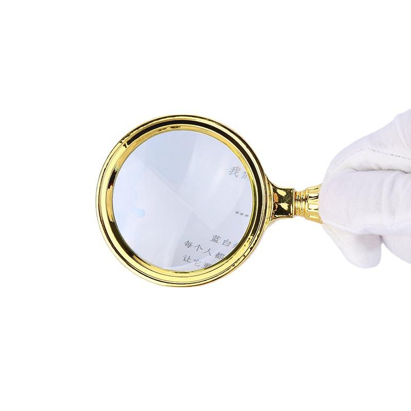 Fullguld Förstoringsglas med Hög Förstoring, Handtag, Läslupp, Kan Fästas och Lösas med Nyckelringsfunktion
