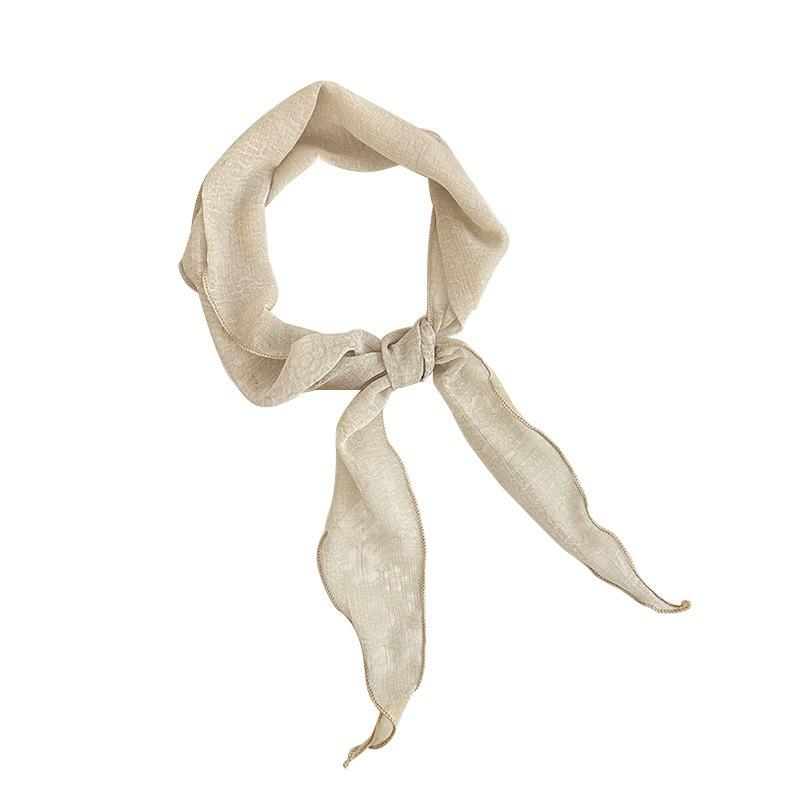 Silk scarf new fashion thin breathable small scarf scarf temperament versatile neck protection scarf rhombus silk scarf waist