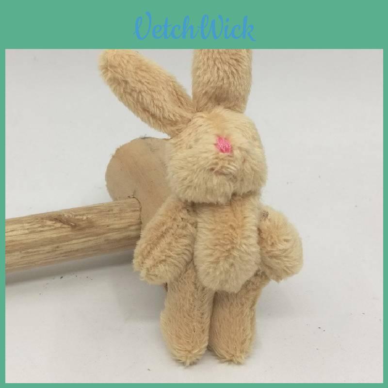 Mini 6cm Langes Haar Gelenkiger Kaninchen Plüsch Teddybär Puppe DIY Dekor Kleidung Geschenkbox Zubehör