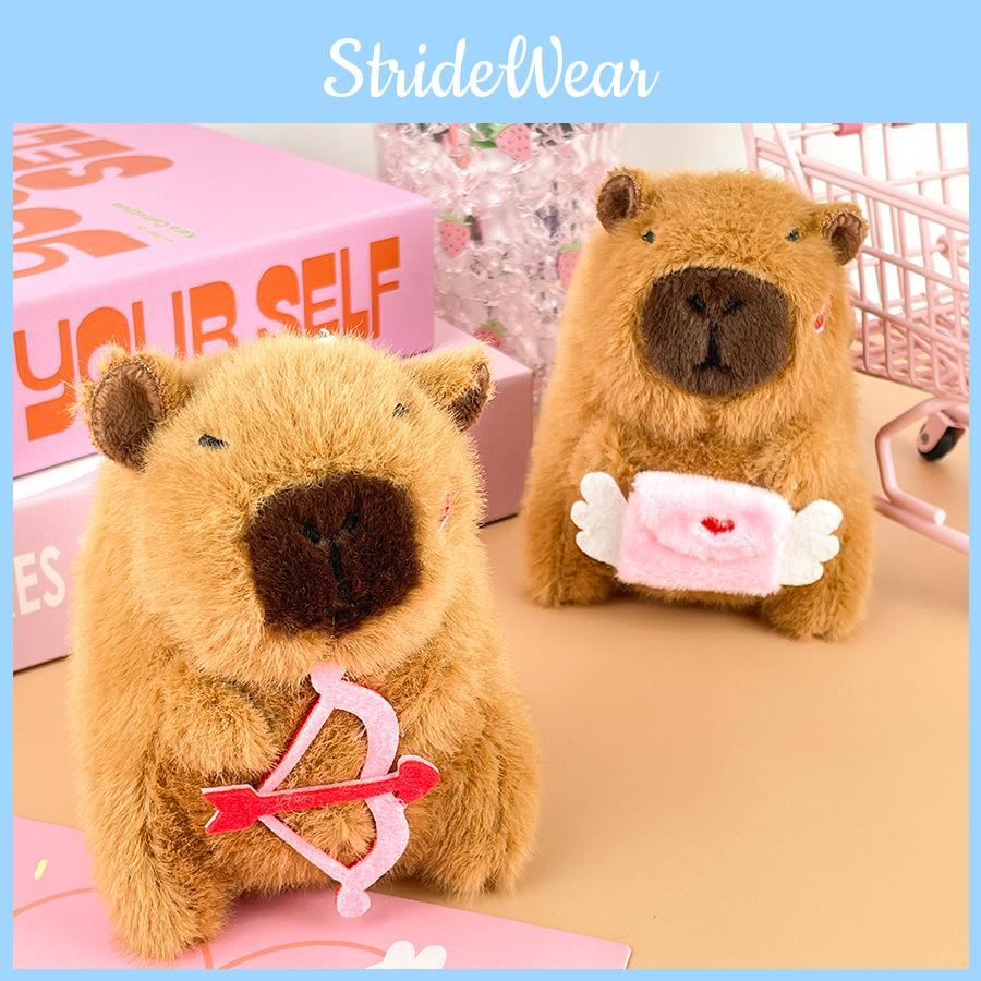 Capybara Cupid Plush Stuffed Toy Animal Doll Couple Keychain Birthday Gifts