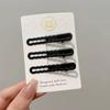 Elegant Black Metal Hair Clip for Women - Forehead, Bangs, Duckbill Style