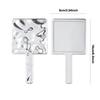 Square Handheld Makeup Mirror Liquid Shape Vanity Mirror With Handle Hand Mirror Spa Salon Compact Mirrors For Eyelash Extension