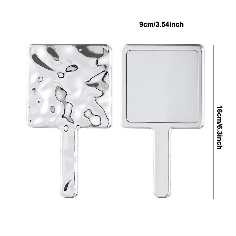 Square Handheld Makeup Mirror Liquid Shape Vanity Mirror With Handle Hand Mirror Spa Salon Compact Mirrors For Eyelash Extension