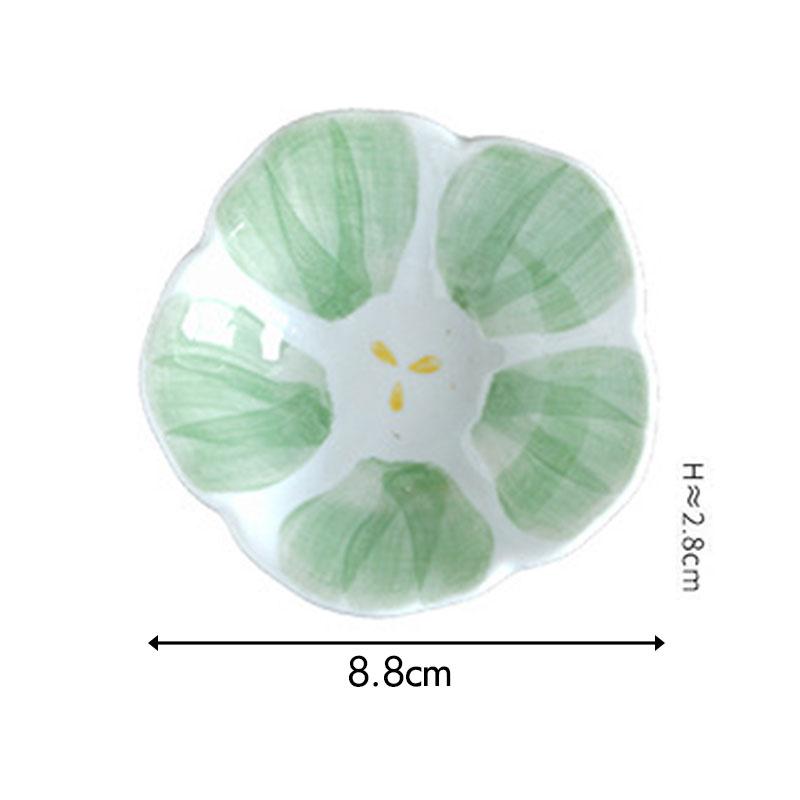 Japanese Style Flower Design Seasoning Dish Soy Sauce Vingar Bowl Salad Dressing Plate Ceramic Kitchen Tableware Small Plate