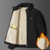 Autumn Winter Men Jackets Thickened Polar Fleece Neck Protection Mid Length Cardigan Zippered Coats