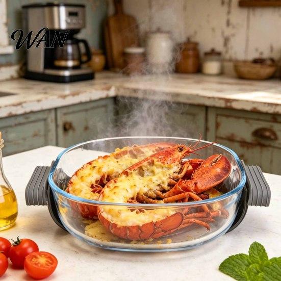 Silicone Handle Cover 2Pcs for Ninja Crispi Glass, Air Fryer Heat-Resistant Heat Resistant Grip Holder Sleeve Cleancrisp Glass Container