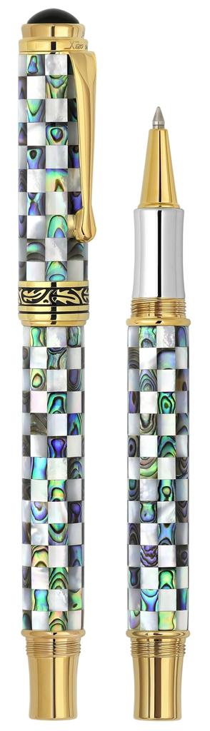 Xexo Maestro Jubilee Rollerball Fine Oceanic White and Iridescent Paua Abalone 18K Gold Limited Edition of Only 223 Pen, Point. Mother-of-pearl Shell.