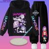2026 New Children's Popular Anime Print Spring/Autumn Casual Hooded Sweatshirt + Sports Pants 2-Piece Set