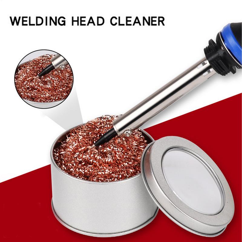 Soldering Iron Tip Cleaner Desoldering Cleaning Ball Desoldering Soldering Iron Mesh Filter Metal Dross Box Clean Ball