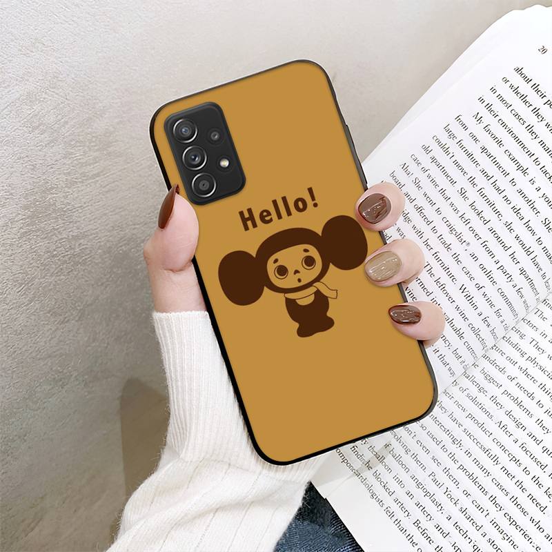 RUICHI pouzdro na telefon Čeburaška pro Samsung Galaxy A02 A12 A21 A22 A32 A41 A42 A51 A71 A72 skořepina
