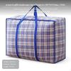 135L Moving Storage Bag, Large Capacity Packing Organizer, Thickened Woven Tote, Plaid Bag for